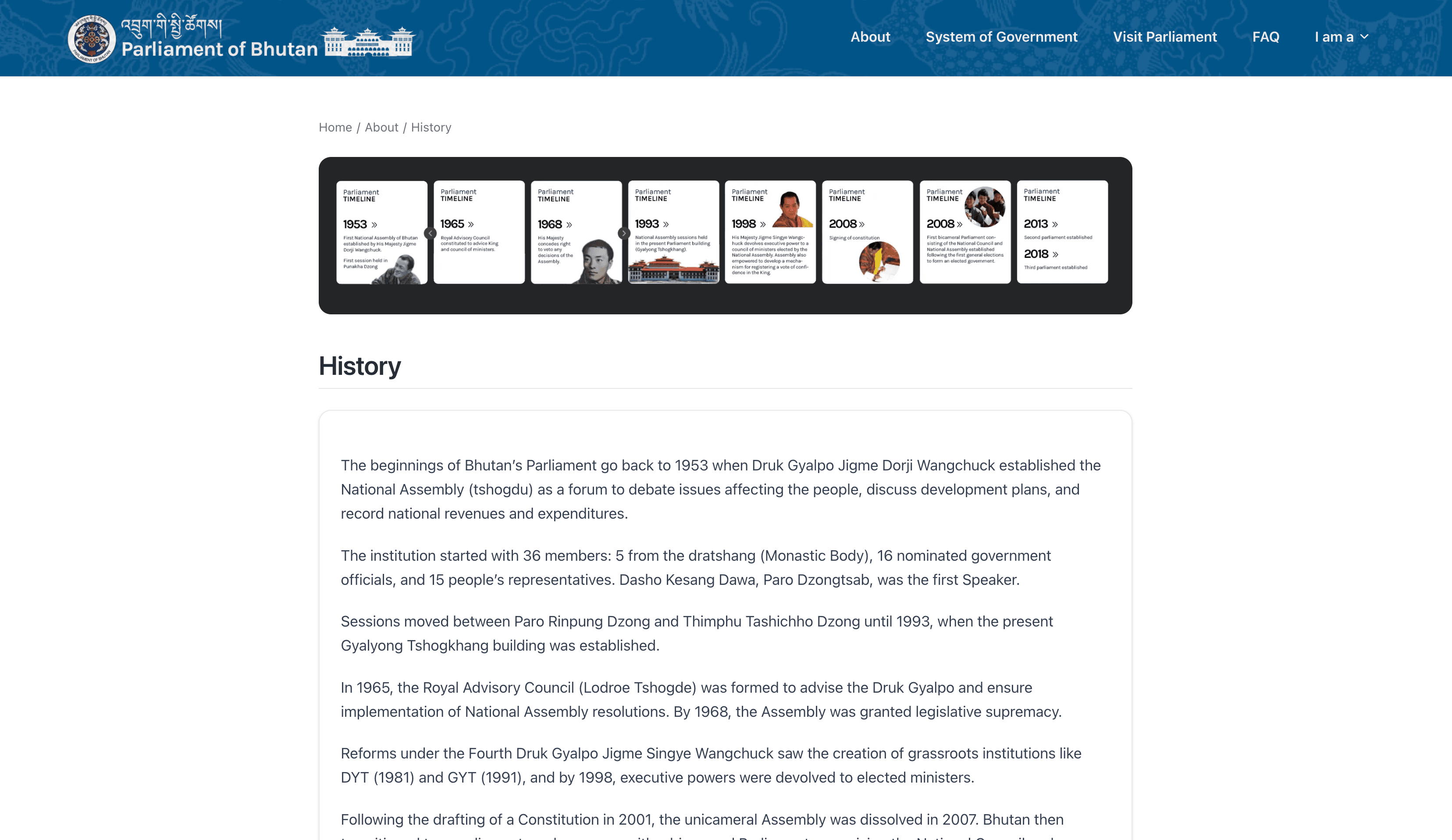 Bhutan National Parliament detail